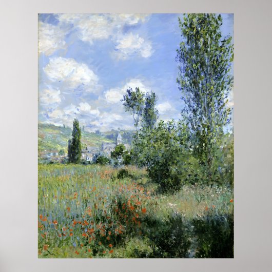 Uitzicht van Vetheuil door Claude Monet Poster (Voorkant)