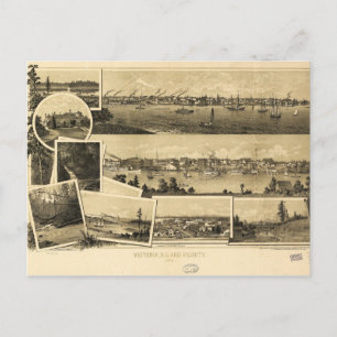 Uitzicht van Victoria, Brits Columbia (1884) Briefkaart
