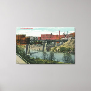Uitzicht van Vincent Street Bridge Canvas Afdruk