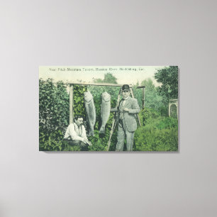 Uitzicht van vissers met vangst bij Fitch Mt. Canvas Afdruk