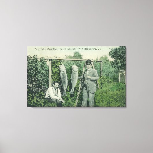 Uitzicht van vissers met vangst bij Fitch Mt. Canvas Afdruk (Voorkant)