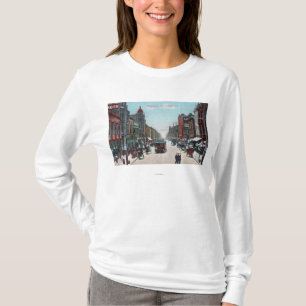 Uitzicht van Washington Street met Cable Cars T-shirt