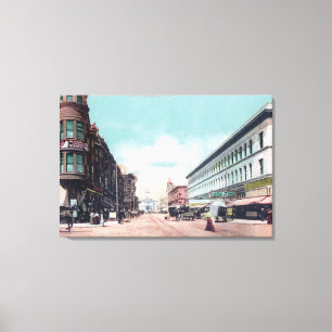 Uitzicht van Washington Street Oakland, CA Canvas Afdruk