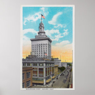 Uitzicht van Washington Street, Oakland, CA Poster