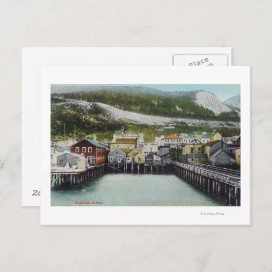 Uitzicht van Waterfront & TownDouglass, AK Briefkaart (Voorkant / Achterkant)