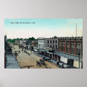 Uitzicht van West Main StreetWoodland, CA Poster