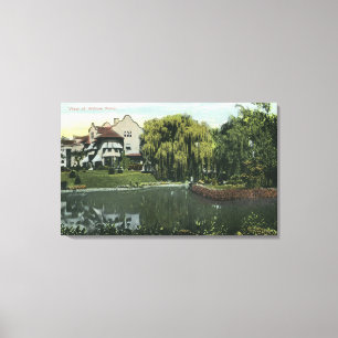 Uitzicht van Willow Pond Canvas Afdruk