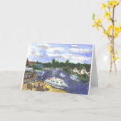 Uitzicht van Wroxham Brug Norfolk Broads Kaart (Gele Bloem)