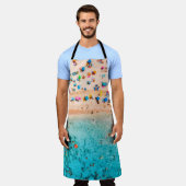 Uitzicht van zandige zandstranden met kleurrijke p schort (Gedragen)