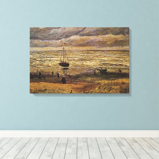 Uitzicht van Zee in Scheveningen door Vincent van  Canvas Afdruk (Insitu (Houten vloer))