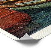 Uitzicht van Zeeen Golven en schepen op de Warf Poster (Hoek)