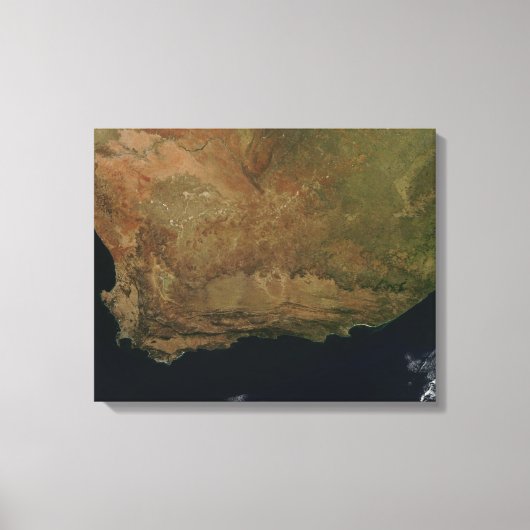 Uitzicht van Zuid-Afrika per satelliet Canvas Afdruk (Voorkant)