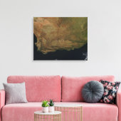 Uitzicht van Zuid-Afrika per satelliet Canvas Afdruk (Insitu (Woonkamer))