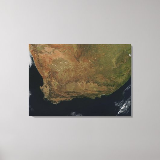 Uitzicht van Zuid-Afrika per satelliet Canvas Afdruk (Voorkant)