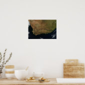 Uitzicht van Zuid-Afrika per satelliet Poster (Keuken)