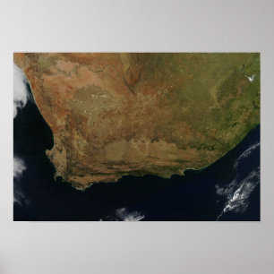Uitzicht van Zuid-Afrika per satelliet Poster