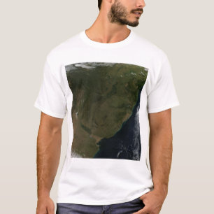Uitzicht van Zuid-Amerika met satelliet T-shirt