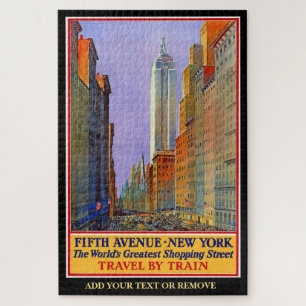 uitzicht Vintage reisreis poster Fifth Avenue New  Legpuzzel