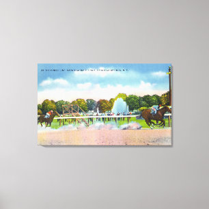 Uitzicht voor afwerking van het spoor Saratoga Rac Canvas Afdruk