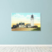 Uitzicht vuurtoren van het noorden van Truro Highl Canvas Afdruk (Insitu (Houten vloer))