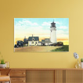 Uitzicht vuurtoren van het noorden van Truro Highl Canvas Afdruk (Insitu (Woonkamer))