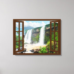 Uitzicht waterval canvas afdruk