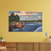 Uitzicht West Cliff Drive Pier en Casino Canvas Afdruk (Insitu (Woonkamer))