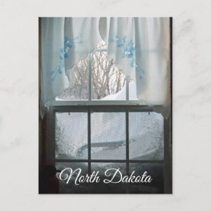 Uitzicht wintervenster briefkaart