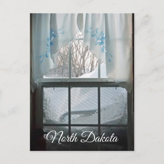 Uitzicht wintervenster briefkaart (Voorkant)