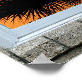 Uitzicht zonnepalm afdrukken poster (Hoek)