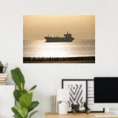 Uitzichten aan zee - schip poster (Thuiskantoor)
