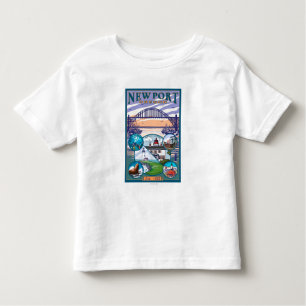 Uitzichten in de stad Newport, Oregon Kinder Shirts