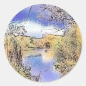 UITZICHTEN VAN ENGLAND RONDE STICKER (Voorkant)