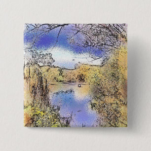 UITZICHTEN VAN ENGLAND VIERKANTE BUTTON 5,1 CM