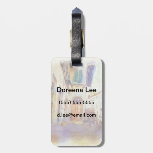 Uitzichten van Florence, gemaakt in de artistieke  Bagagelabel (Achterkant verticaal)