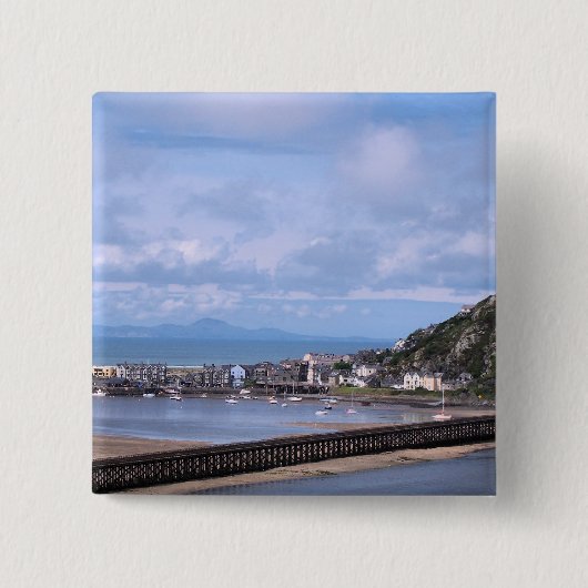 UITZICHTEN VAN WALES VIERKANTE BUTTON 5,1 CM (Voorkant)