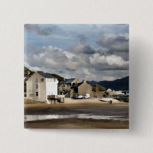 UITZICHTEN VAN WALES VIERKANTE BUTTON 5,1 CM