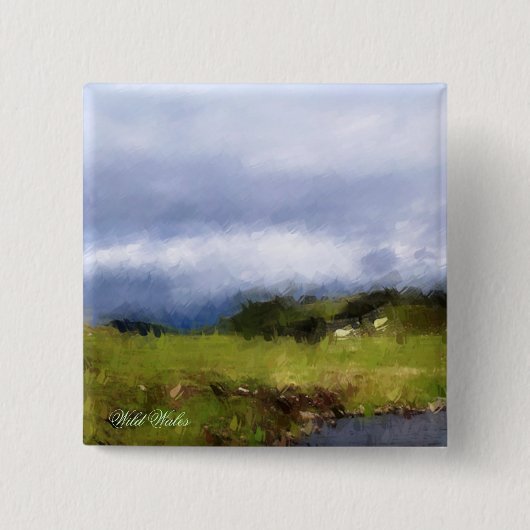 UITZICHTEN VAN WALES VIERKANTE BUTTON 5,1 CM (Voorkant)