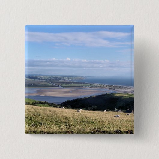 UITZICHTEN VAN WALES VIERKANTE BUTTON 5,1 CM (Voorkant)