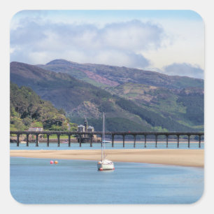 UITZICHTEN VAN WALES VIERKANTE STICKER