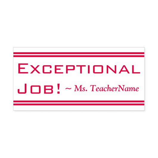 "Uitzonderlijke baan!" + Tutor naam Rubber stempel (Design)