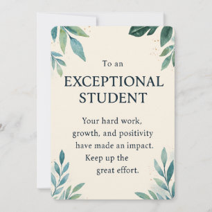 Uitzonderlijke student - Inspirerend leraar Apprec Kaart