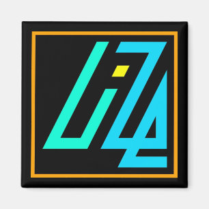UIZE Magnet (sinaasappel in zwarte grens) Magneet