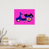 UJ Blue Scooter Pop Art Print (Keuken)