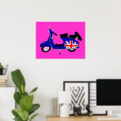 UJ Blue Scooter Pop Art Print (Thuiskantoor)