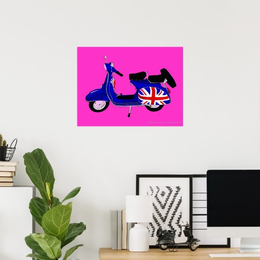 UJ Blue Scooter Pop Art Print (Thuiskantoor)