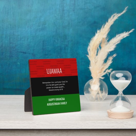 UJAMAA Happy Kwanzaa plaque (Insitu)