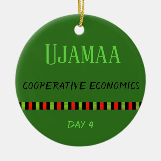 Ujamaa - Kwanzaa Dag 4 Groen Keramisch Ornament (Voorkant)