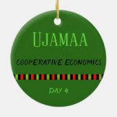 Ujamaa - Kwanzaa Dag 4 Groen Keramisch Ornament (Achterkant)