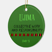 Ujima - Kwanzaa Dag 3 Groen Keramisch Ornament (Links)